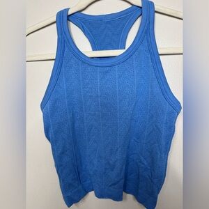 Swiftly Pointelle Cropped Racerback Tank- Herringbone Dot Pool Party- SIZE 4